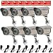 VideoSecu 8 Day Night Vision Infrared 1/3" Sony CCD Bullet Security Cameras Wide Angle lens Weatherproof 28 IR LEDs for CCTV DVR Home Surveillance System with Power Supplies and Free Warning Decals CMZ