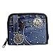 Denim Wallet with Silver Decor Crafted from Vintage Denim, 5" x 4"