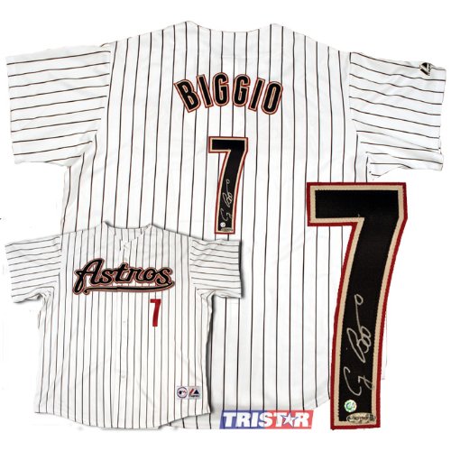 Craig Biggio Autograped Houston Astros Replica Pinstripe Jersey