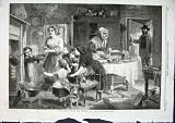 SHROVETIDE 1862 TOSSING PANCAKE by HUNT FINE ART  from Old antique victorian print