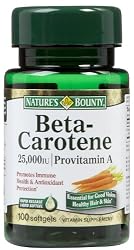 Nature's Bounty Beta Carotene ProVit A 25,000 IU Softgels, 100 ct