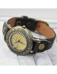 JOINNEW® Black Roman Number Vintage Leather Wrap Quartz Watch Fashion Women/Men Bracelet Wirstwatch