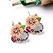 Kaariag Punkin Flower Shape Dew Crystal Colored Glaze Earring
