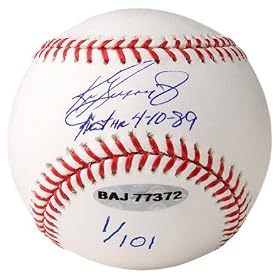 <b>Ken Griffey Jr. Autographed Baseball Inscribed with "First HR, 04/10/1989" (UDA)</b>