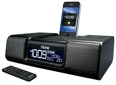 iHome iA9BZC App-Enhanced 30-Pin iPod/iPhone Alarm Clock Speaker Dock (Black)