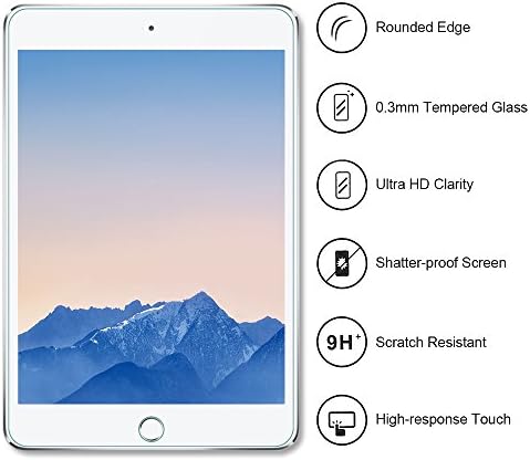 FUDAO(TM)ipad air /ipad air 2 Screen Protector Premium Tempered Glass Screen Protector for ipad air/ipad air 2/ipad 5/ipad 6 with 9H Hardness High Defintion (HD) Clear 97% Transparency (ipad air/5)