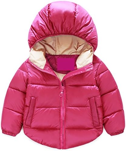 Mlianby Unisex-baby Lightweight Hooded Down Cotton Jacket Rose 80cm