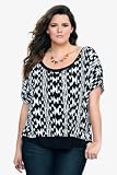 Torrid Plus Size Black & White Ikat Dolman Top