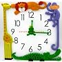 Colorful Zoo Animal Wall Clock