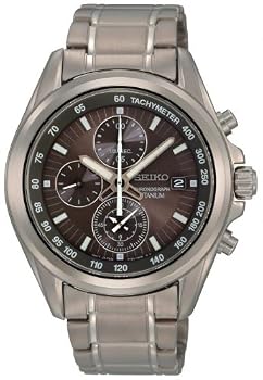Seiko #SNDC91 Men's Titanium Gray Dial Chronograph Watch