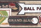 Tan Baseball Signs Wallpaper Border
