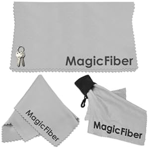 (3 Piece Magicfiber Set) The BIG MagicFiber + MagicFiber Microfiber Cleaning Cloth Pouch Keychain + Original MagicFiber Lens Cleaning Cloth