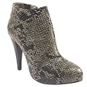 Womens Snake Print Ankle Shoe Boots