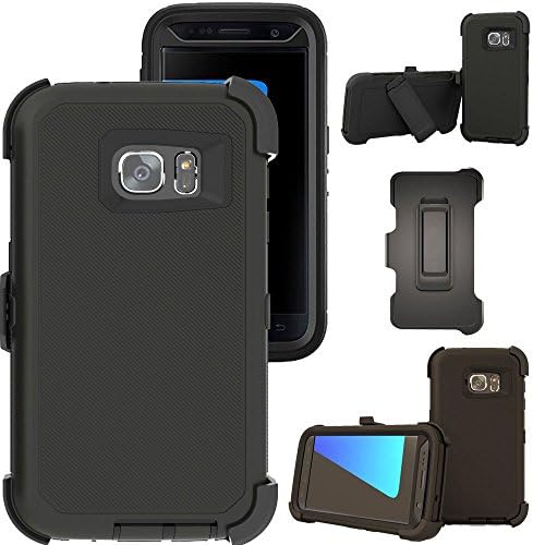 Galaxy S7 Edge Case,Hary Samsung S7 Edge Cover Tough Defender Series Cover[Built-in Screen Protector][4 Layer][Shock Absorbent][Dust Proof][PC + TPU Combo Protective] (Black)