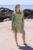 Laguna Tides Exotic Blue Tunic Beach Cover Up Dress - Large
