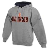 T-SHIRT INTERNATIONAL INC Illinois Fighting Illini Fleece NCAA Men's Hooded Sweatshirt, Grey