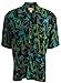 Johari West Men's Button-Down Short Sleeve Shirt, Evening Daze (Black,X-Large)