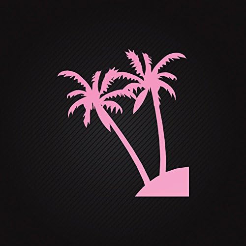 Decor Decal Coconut Tree Weatherproof Motorbikes Activity Permanent Pink (5 X 4.46 In)