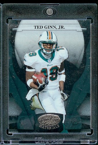 2008 Leaf Certified Materials Football Card - Ted Ginn Jr. / Miami Dolphins / NFL Trading Card in Protective Display Case!