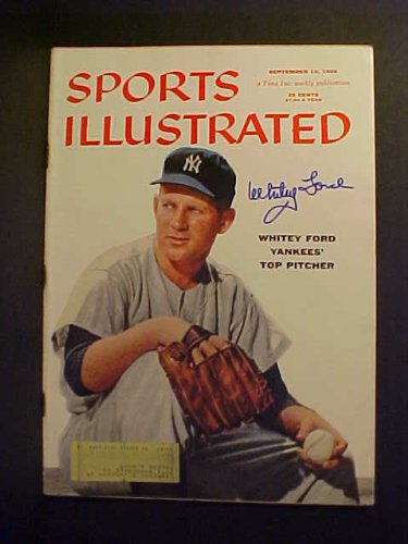 Whitey Ford New York Yankees Autographed September 10, 1956 Sports Illustrated Magazine With Signing Photo