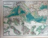 MAP MEDITERRANEAN MALTESE SPAIN TURKEY ALEXANDRIA CRETE