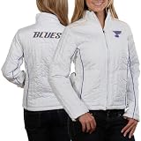 NHL St. Louis Blues Ladies White Quilted Full Zip Jacket (Medium)