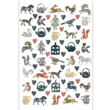 V&A Arts & Crafts Cut Outs Tea Towel||EVAEX||RNWIT
