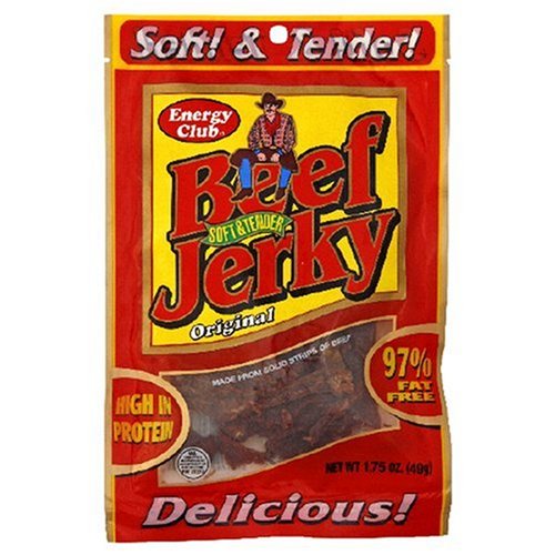 Energy Club Beef Jerky, Original, 1.75-Ounce Bags (Pack of 6) by Energy Club