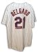 Carlos Delgado Autographed/Hand Signed New York Mets Majestic White Pinstripe Baseball Jersey