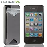 Case-Mate iPhone 4S / 4 カードホルダー付ハードケース ID Case グロス・メタリック・シルバー CM015574