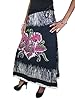 Designer Long Tie Skirt Black Floral Printed Cotton Boho Hippie Fashion Skirts