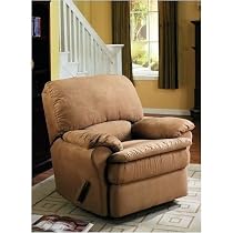 Suede Tan Upholstered ROCKER / RECLINER
