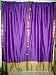 2 Violet Gold Artsilk Sari Saree Curtains Drapes Panels Window Dressing