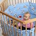 Wooden playpen hexagonal height adjustable blue