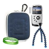Kodak PlaySport HD Waterproof Pocket Video Camera, Mini Camcorder Accessories Kit: Nylon Royal Blue Protective Hard Kodak Camera Case + BLUE Kodak Camera Tripod with Flexible Grip Legs + Universal Kodak Screen Protector + Live * Laugh * Love VG Wrist Band!!!