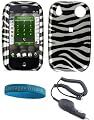 Zebra Stripes Shield Protector Case for Palm Pre (CDMA) + Palm Pre Car Charger + Wisdom*Courage Wristband
