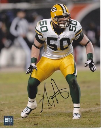 AJ Hawk Autographed Green Bay Packers 8x10 Photo