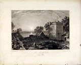 Review Old-print  / SCOTLAND LAKE LOCK LEVEN CASTLE KINROSSHIRE PRINT c1836