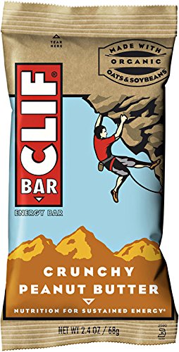 CLIF BarCrunchy Peanut Butter - Made with Organic Oats - Energy Bars - Non-GMO - Plant Based Protein Bars (12 Pack)