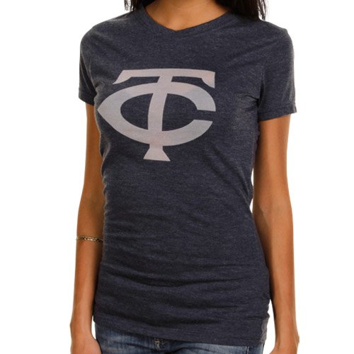 Minnesota Twins Ladies Retreat Tri-Blend T-Shirt - Navy Blue (Small)