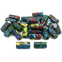 Tube Millefiori Glass Beads Beading Jewelry Approx 25