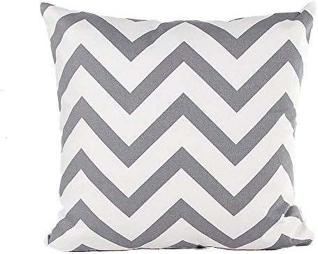 Decorative Cotton Canvas Square Throw Pillow Cover Cushion Case Handmade Chevron Striped Pattern Toss Pillowcase with Hidden Zipper Closure (For Living Room, Sofa, Etc... Fit a 18 X 20 Inches Insert)