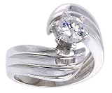 Sterling Silver 1 Carat size Brilliant Cut Cubic Zirconia Bridal Ring