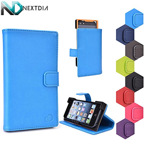 Hard Protective Case & Stand Motorola Moto XT615 | Hydrangea Blue Universal Fit & NEXTDIA Cable Tie