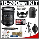 IMAGE OF Nikon 18-200mm f/3.5-5.6G AF-S VR II ED Lens with HB-35 Hood & Pouch Case + Tripod + Accessory Kit for Nikon D60, D90, D3000, D3100, D5000, D7000, D300S, D700 & D3S Digital SLR Cameras