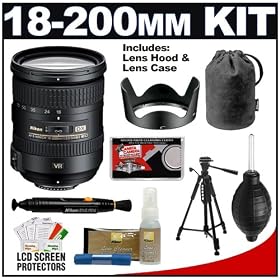 Nikon 18-200mm f 3.5-5.6G AF-S VR II ED Lens with HB-35 Hood & Pouch Case + Tripod +... by 