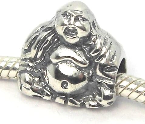 Pro Jewelry .925 Sterling Silver "Buddha" Charm Bead for Snake Chain Charm Bracelet 2246