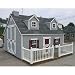 Large 10 x 12 Cape Cod Playhouse Kit with No Floor Chimney: Yes, Deck and Painted Rail: No, Loft: Yes