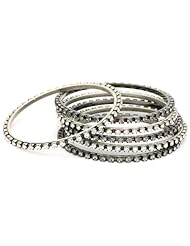 Fallon Set of 6 Crystal Bangle Bracelet