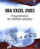 VBA Excel 2003 : Programmation de l\'interface utilisateur